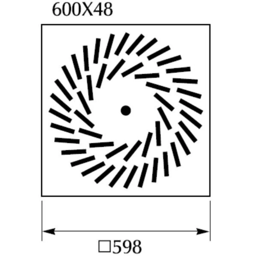 Вихровий стельовий дифузор  600*48