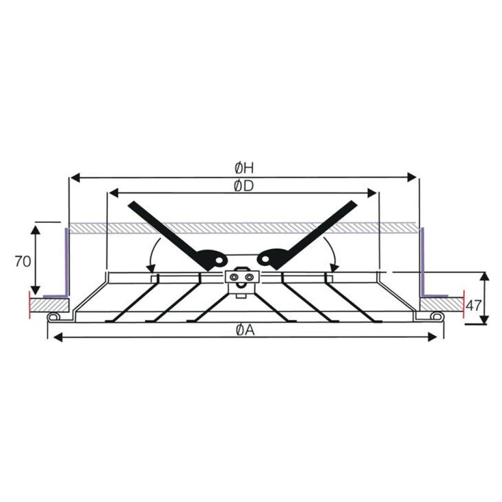 Дифузор стельовий круглий 300